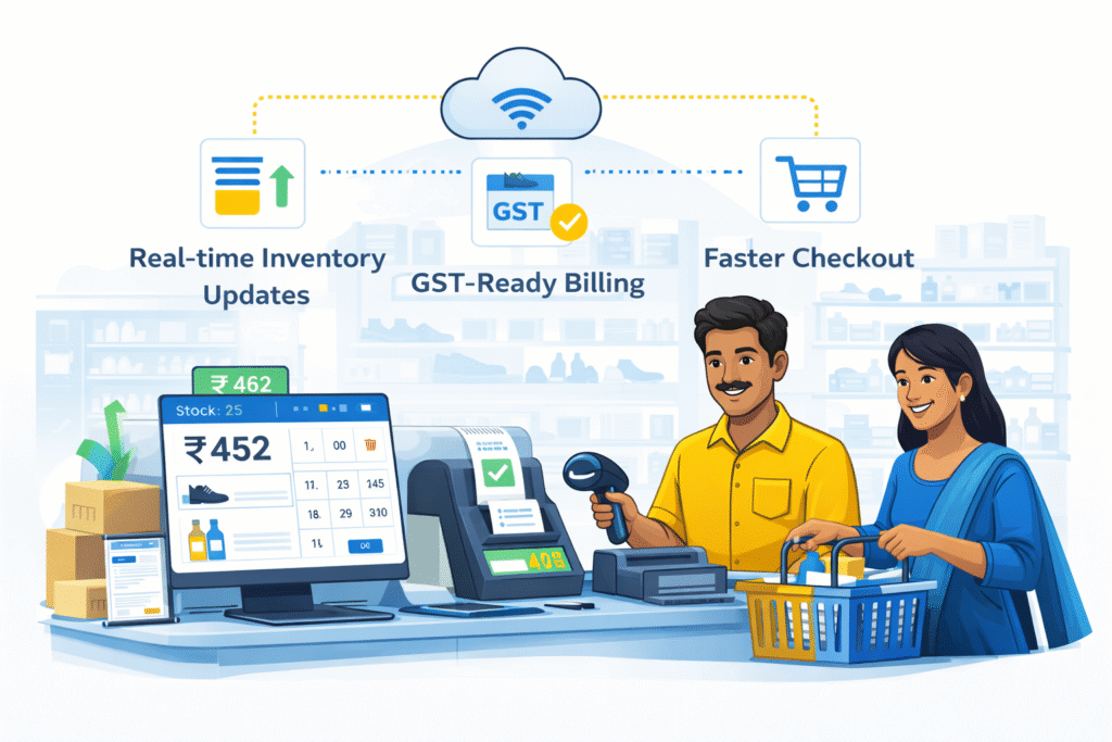 Real-time inventory and GST billing with cloud POS software in India