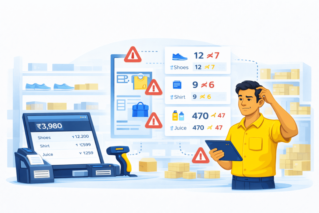 Manual stock tracking challenges in Indian retail stores