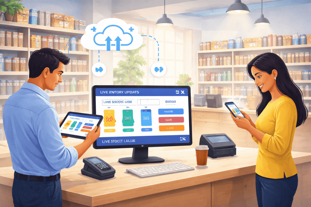 Real-time inventory tracking software dashboard for Indian SMEs