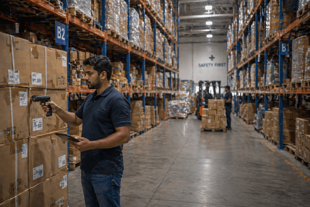 Warehouse inventory tracking and stock handling