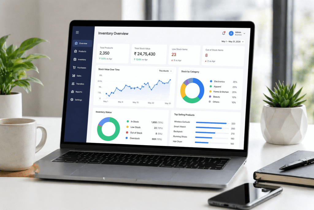 Inventory dashboard for stock accuracy and insights
