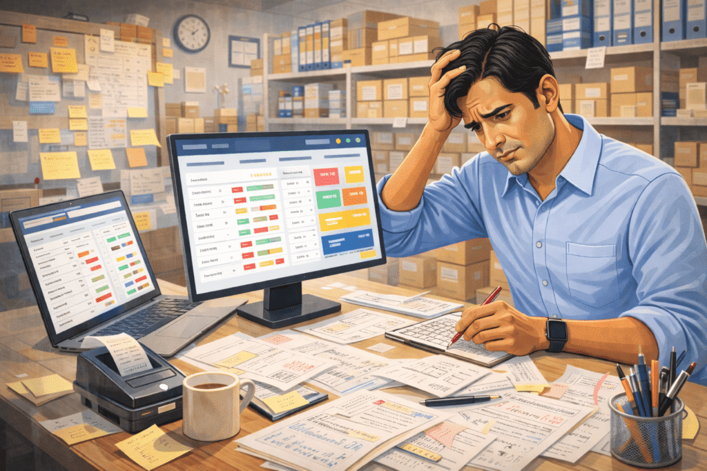 Inventory mismatch and manual record confusion in SME
