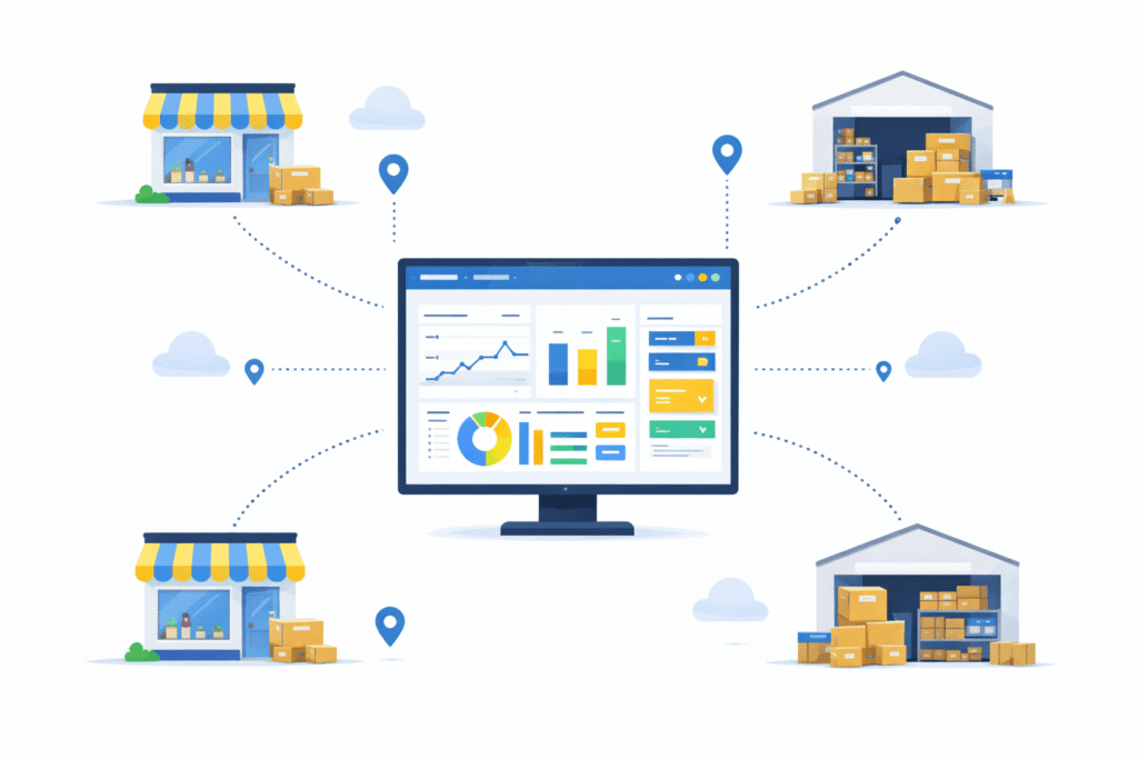 Centralized inventory visibility across multiple locations
