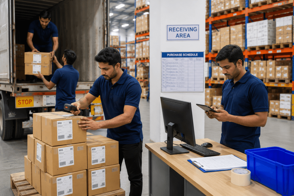 Planned inventory receiving process in an SME warehouse
